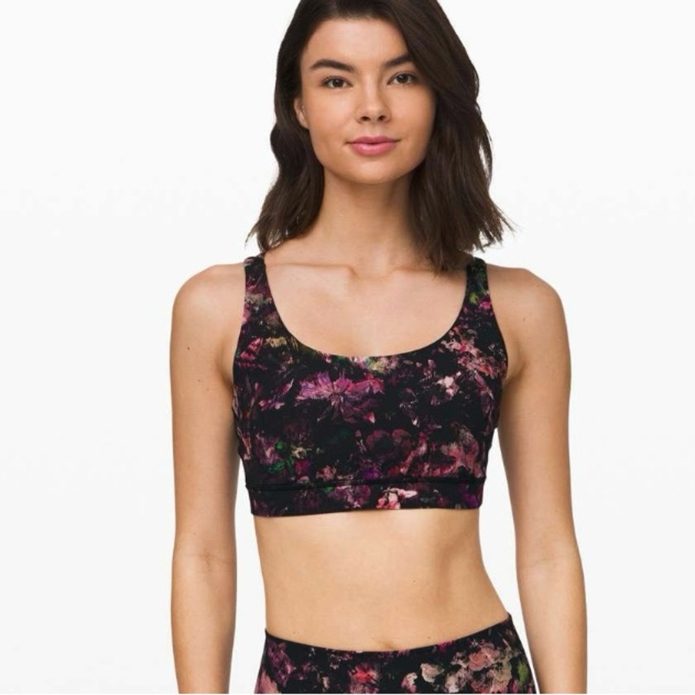 Lululemon energy bra floral ilusion antique white multiple